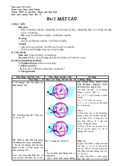 Giáo án lớp 12 môn Toán - Bài số 2: Mặt cầu