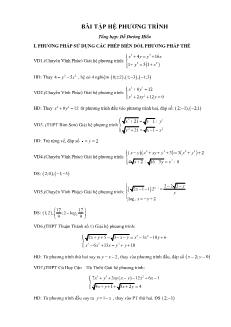 Giáo án lớp 12 môn Toán - Bài tập hệ phương trình