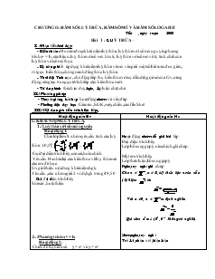 Giáo án lớp 12 môn Toán - Bài thứ 1 : Luỹ thừa