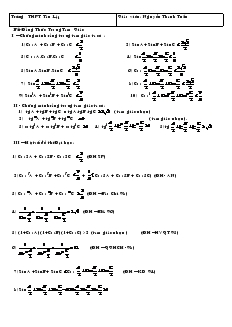 Giáo án lớp 12 môn Toán - Bất đẳng thức trong tam giác