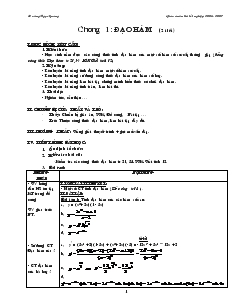 Giáo án lớp 12 môn Toán - Chương 1: Đạo hàm (2 tiết)