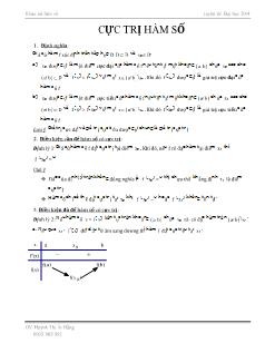 Giáo án lớp 12 môn Toán - Cực trị hàm số