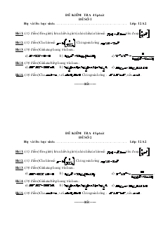 Giáo án lớp 12 môn Toán - Đề 1 kiểm tra 45 phút