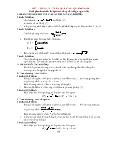 Giáo án lớp 12 môn Toán - Đề 1 thời gian làm bài 150 phút