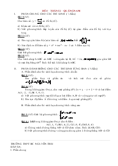 Giáo án lớp 12 môn Toán - Đề 4 thời gian làm bài 150 phút