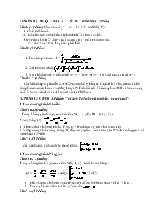 Giáo án lớp 12 môn Toán - Đề kiểm tra số 11