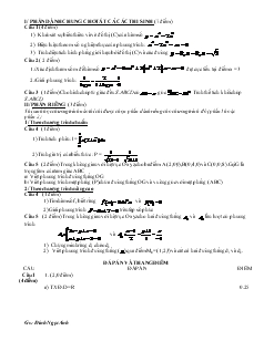 Giáo án lớp 12 môn Toán - Đề kiểm tra số 15
