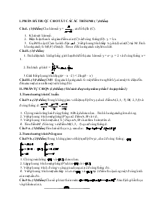 Giáo án lớp 12 môn Toán - Đề kiểm tra số 23