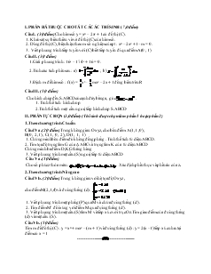Giáo án lớp 12 môn Toán - Đề kiểm tra số 32