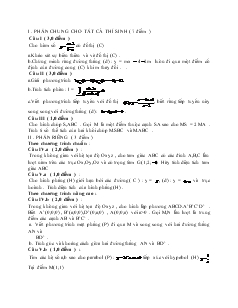 Giáo án lớp 12 môn Toán - Đề kiểm tra số 49