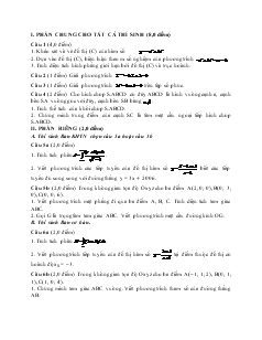 Giáo án lớp 12 môn Toán - Đề kiểm tra số 69