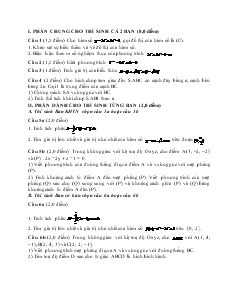 Giáo án lớp 12 môn Toán - Đề kiểm tra số 71