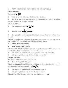 Giáo án lớp 12 môn Toán - Đề kiểm tra số 79