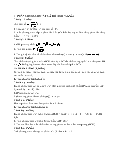 Giáo án lớp 12 môn Toán - Đề kiểm tra số 91