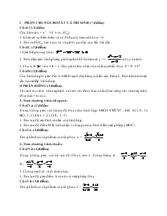 Giáo án lớp 12 môn Toán - Đề kiểm tra số 96