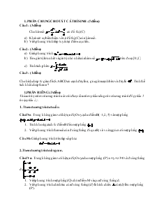 Giáo án lớp 12 môn Toán - Đề số 11