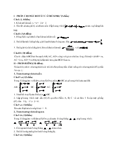 Giáo án lớp 12 môn Toán - Đề số 26