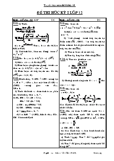 Giáo án lớp 12 môn Toán - Đề thi học kỳ I lớp 12