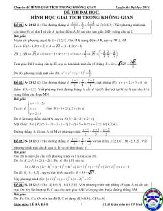 Giáo án lớp 12 môn Toán - Hình học giải tích trong không gian