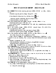 Giáo án lớp 12 môn Toán - Môt số bài toán phương pháp toạ độ