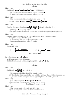 Giáo án lớp 12 môn Toán - Một số đề ôn tập Đại Học – Cao đẳng