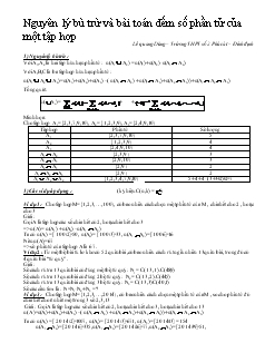 Giáo án lớp 12 môn Toán - Nguyên lý bù trừ và bài toán đếm số phần tử của một tập hợp