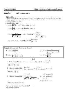 Giáo án lớp 12 môn Toán - Những vấn đề thi tuyển liên quan đến hàm số