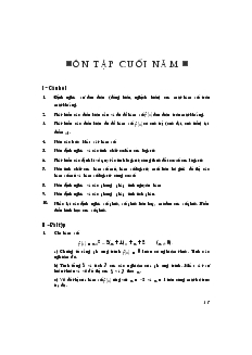 Giáo án lớp 12 môn Toán - Ôn tập cuối năm