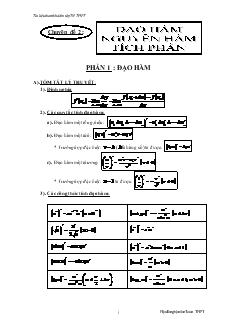 Giáo án lớp 12 môn Toán - Phần 1 : Đạo hàm