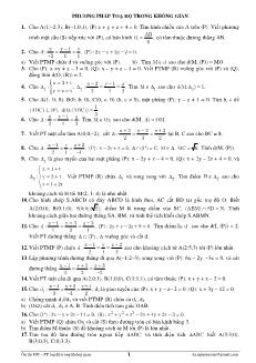 Giáo án lớp 12 môn Toán - Phương pháp về các toạ độ trong không gian