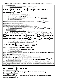 Giáo án lớp 12 môn Toán - Phương trình - Bất phương trình mũ và lôgarit