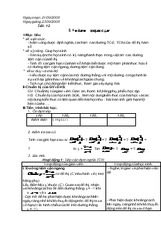 Giáo án lớp 12 môn Toán - Tiết: 12 - Bài 4: Đường tiệm cận