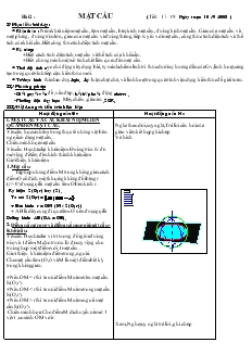 Giáo án lớp 12 môn Toán - Tiết 17, 19 - Bài 2 : Mặt cầu