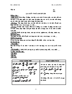 Giáo án lớp 12 môn Toán - Tiết 26 - Bài 1: Lũy thừa (bài tập)