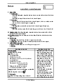 Giáo án lớp 12 môn Toán - Tiết 33, 34: Hàm số mũ – hàm số logarit
