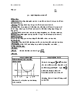 Giáo án lớp 12 môn Toán - Tiết 4, 5 - Bài 2: Cực trị của hàm số