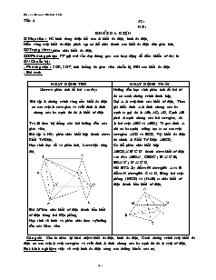 Giáo án lớp 12 môn Toán - Tiết 4: Khối đa diện