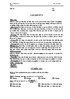 Giáo án lớp 12 môn Toán - Tiết 41 - Thi học kỳ I