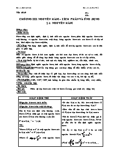 Giáo án lớp 12 môn Toán - Tiết 48, 49 - Bài 1: Nguyên hàm