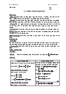 Giáo án lớp 12 môn Toán - Tiết 57, 58 - Bài 2: Tích phân (bài tập)