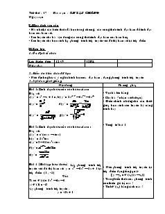 Giáo án lớp 12 môn Toán - Tiết thứ : 17 bài soạn : Ôn tập chương