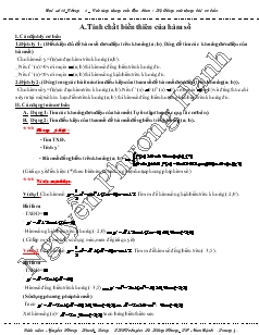 Giáo án lớp 12 môn Toán - Tính chất biến thiên của hàm số