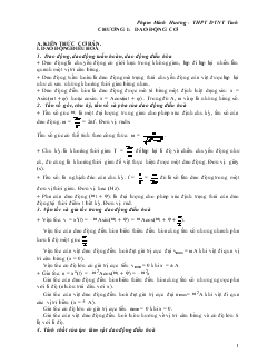 Giáo án lớp 12 môn Vật lý - Chương 1: Dao động cơ