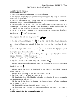 Giáo án lớp 12 môn Vật lý - Chương I: Dao động cơ