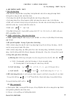 Giáo án lớp 12 môn Vật lý - Chương V: Sóng ánh sáng