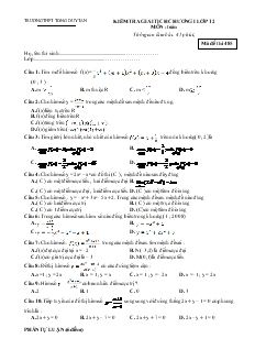 Kiểm tra giải tích chương 1 lớp 12 môn :toán thời gian làm bài: 45 phút