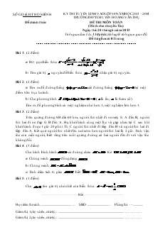 Kỳ thi tuyển sinh vào lớp 10 năm học 2013 – 2014 trường thpt chuyên hoàng văn thụ đề thi môn toán thời gian làm bài: 150 phút (không kể thời gian giao đề)