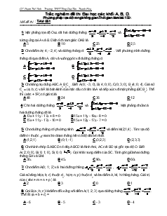 Trắc nghiệm đề thi đại học các khối a, b, d. phương pháp tọa độ trong không gian. Thời gian làm bài 150 phút