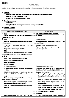 Bài giảng môn học Địa lý lớp 12 - Bài 54: Thực hành phân tích tình hình phát triển công nghiệp ở đông nam bộ