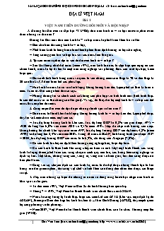 Bài giảng môn học Địa lý lớp 9 - Bài 1: Việt Nam trên đường đổi mới và hội nhập (tiếp)